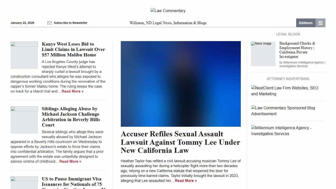 Williston, ND Legal News, Information & Blogs Law Commentary