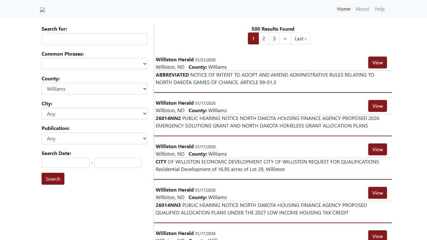 Public and Legal Notice Website