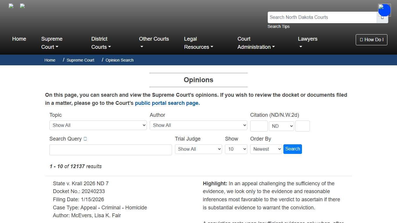 North Dakota Court System